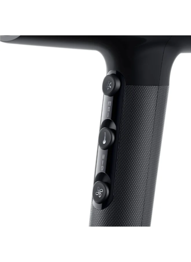 براون Hair Dryer Hd2.2 Light Weight, Fast Performance And Shine, 2200 Watts, 3 Heat Mode Plus Cool Shot Brhd225Sde - Ion Black.
