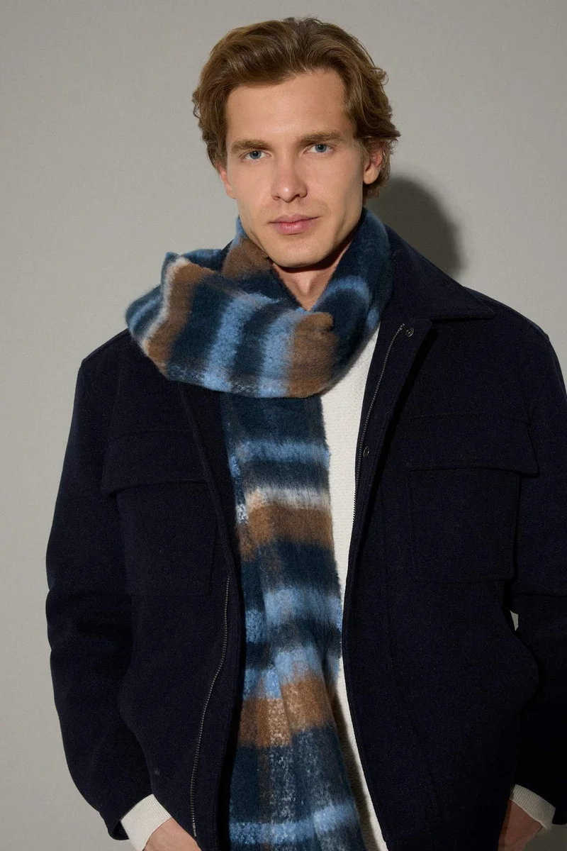 ديفاكتو Man Plaid Neck Scarf