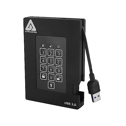 Apricorn أبريكورن 1 تيرابايت أجيز فورتريس FIPS 140-2 المستوى 2 المعتمد 256-بت مشفر USB 3 SSD خارجي (A25-3PL256-S1000F) - Image 1