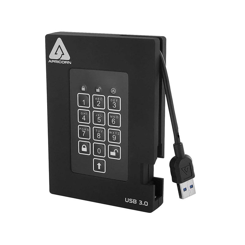 Apricorn أبريكورن 1 تيرابايت أجيز فورتريس FIPS 140-2 المستوى 2 المعتمد 256-بت مشفر USB 3 SSD خارجي (A25-3PL256-S1000F) - Image 2