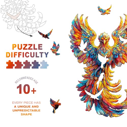 Purdicra Wooden Puzzles for Adults Flameborn Wooden Jigsaw Puzzle Unique Animal Shaped Wood Puzzles Adult Christmas Birthday Gifts for FriendsFamily Home Decor 134 89in 170pcs - Image 5