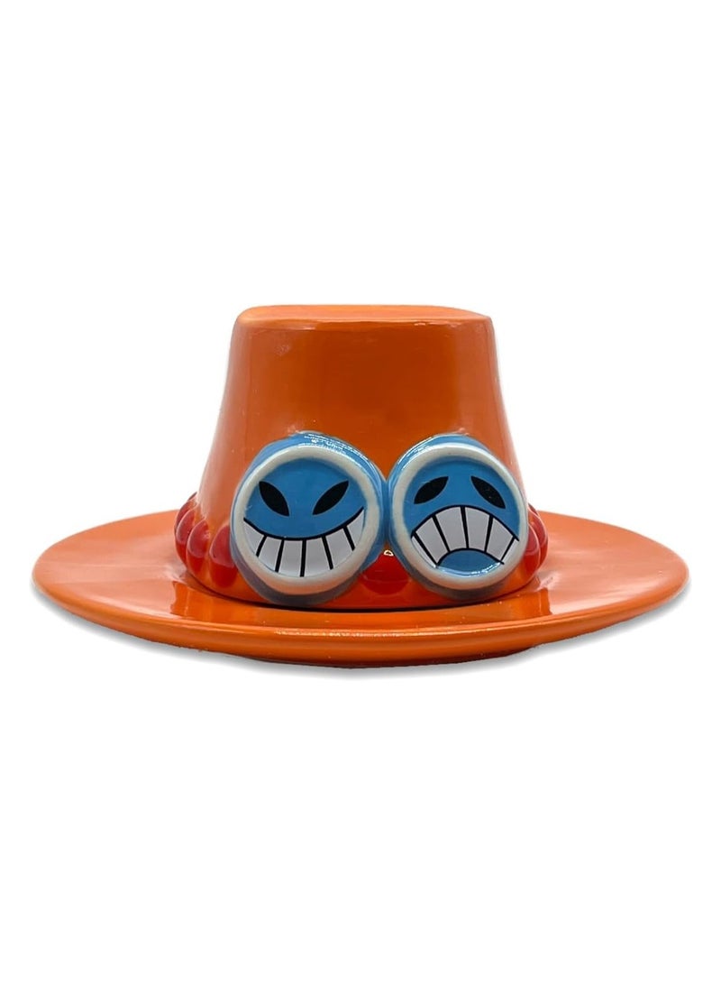 general Anime Merch Ace Coffee Mugs Ace Hat Orange Ceramic Tea Milk Cup Novelty Creative Office Cup Collection Gifts for Birthday - Image 1