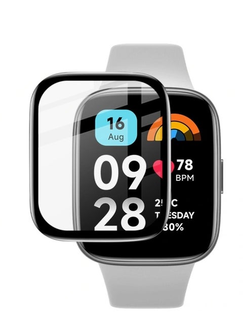 Screen Protector Redmi Watch 3/ Redmi Watch 3 Active/ Redmi Watch 3 Lite, Full Cover 3D Screen Protector for Redmi Watch 3/ Redmi Watch 3 Active/ Redmi Watch 3 Lite Black/Clear