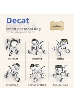 ماركة غير محددة Yingjia 18011 Dicat Robot Dog كهربائي ذكي كلب حوار التحكم عن بعد للأولاد والبنات ألعاب التعليم المبكر - اللون: 18011 إصدار أسود إنجليزي  - Image 5