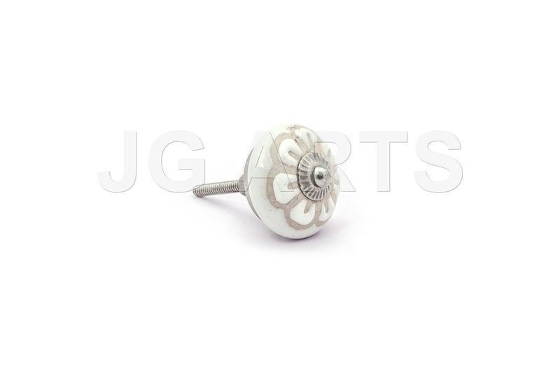 Jgarts 20 Knobs White Hand Painted Ceramic Knobs Cabinet Drawer Pull - Image 3