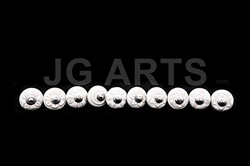 Jgarts 20 Knobs White Hand Painted Ceramic Knobs Cabinet Drawer Pull - Image 4