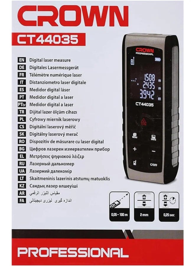 Crown Laser Distance Meter 100 M Gray/Black - Image 2