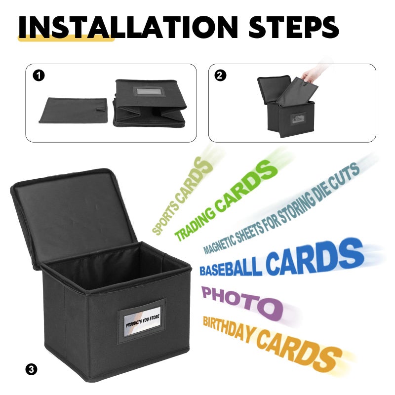 Yoseng Die Cut Organizer Box - Card Storage for Greeting, Birthday, Sports & Trading Cards, Photos - Image 4