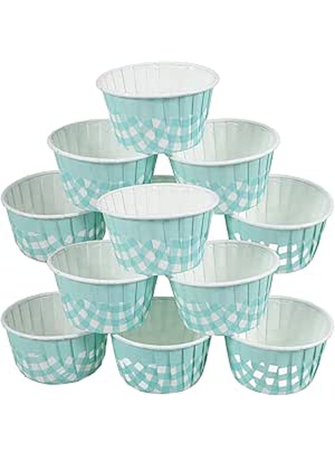 Blue Checkered Cupcake Paper Liners 50pcs High Temperature Resistant Baking Cups - Image 1