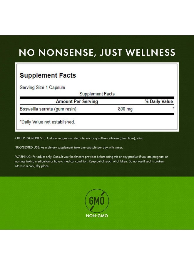 Swanson Double Strength Boswellia - Herbal Supplement Promoting Joint Support - Ayurvedic Herb for Joint Flexibility & Mobility Support - Made w/Boswellia Serrata Resin - (60 Capsules, 800mg Each) - Image 3