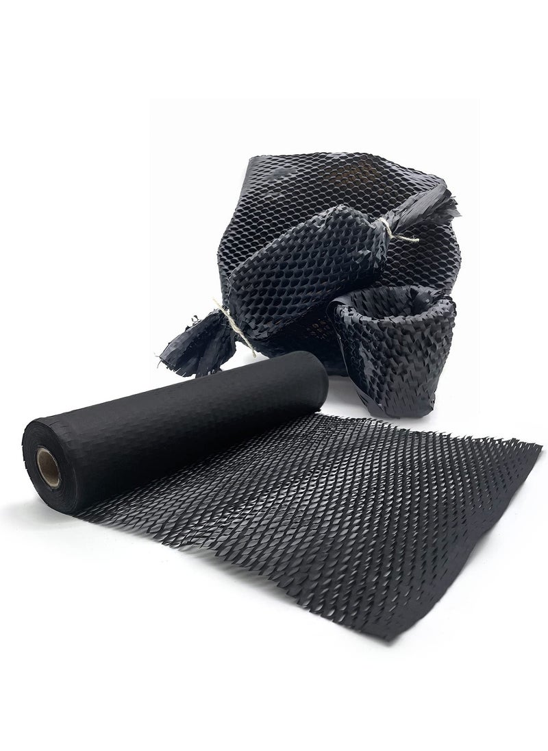 SYOSI - Honeycomb Packing Paper Roll 15" x 131"- Innovative and Eco-Friendly Cushioning Alternative for Fragile Items- Recyclable and Space-Saving Moving Supplies Protective Packaging Material(Black) - Image 1