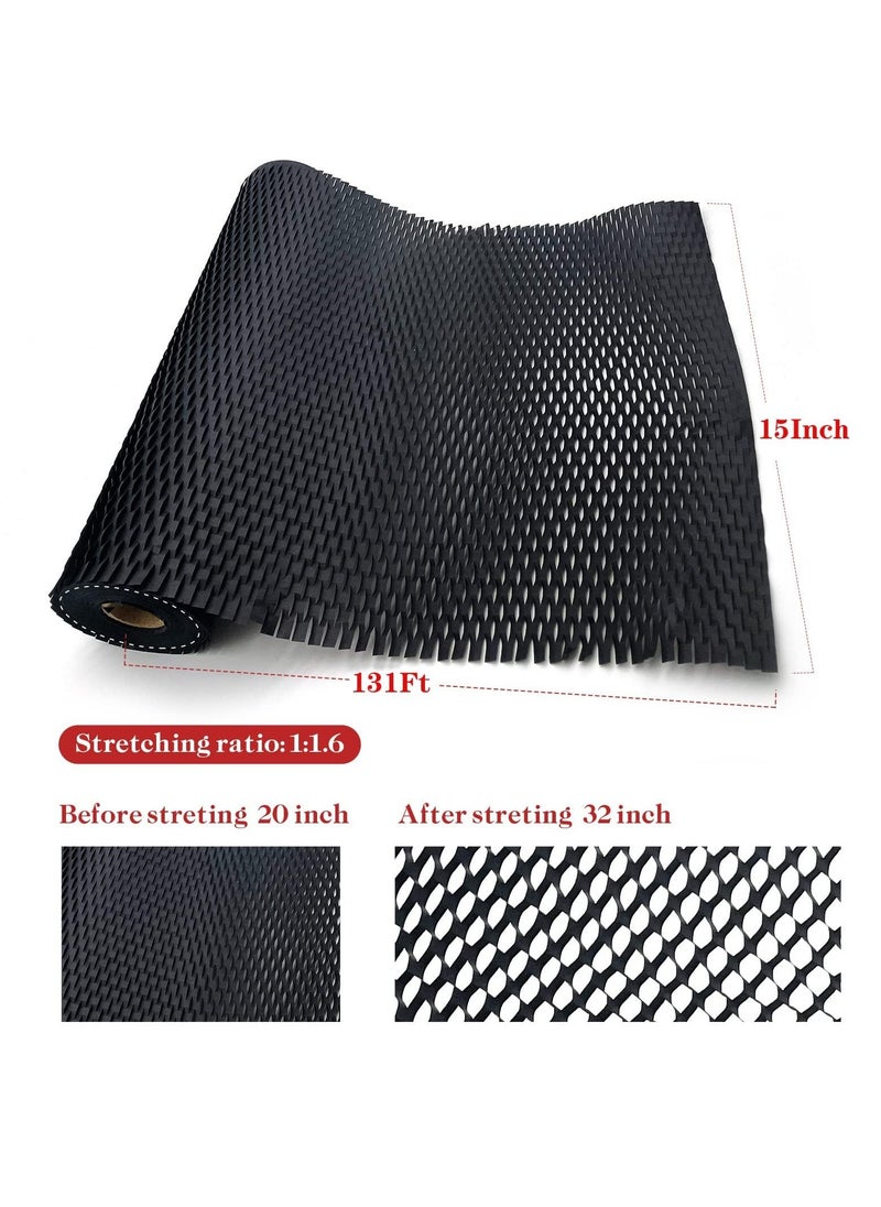 SYOSI - Honeycomb Packing Paper Roll 15" x 131"- Innovative and Eco-Friendly Cushioning Alternative for Fragile Items- Recyclable and Space-Saving Moving Supplies Protective Packaging Material(Black) - Image 1