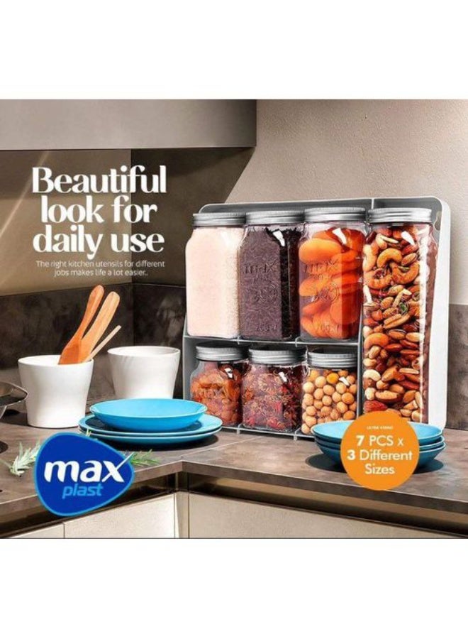 ماكس بلاست مجموعة مرطبان توابل بلاستيكي مع حامل من ماكس بلاست - Image 2