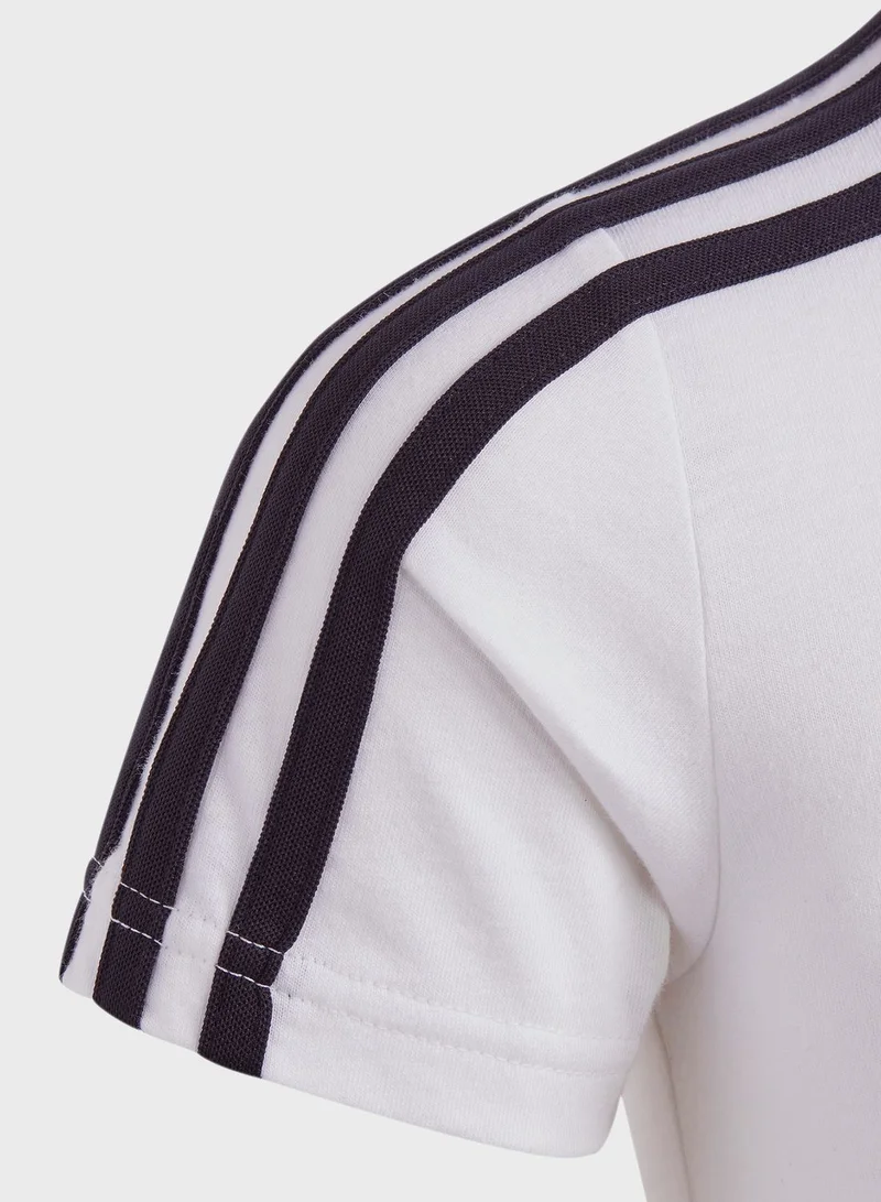 Adidas Little Kids 3 Stripes Cotton T-Shirt
