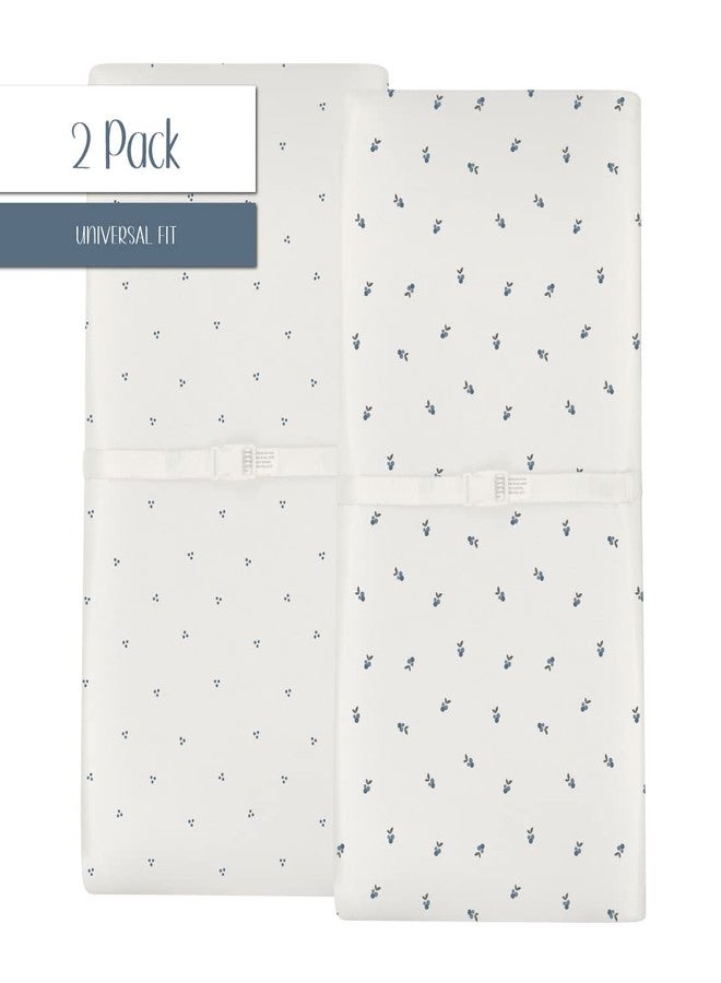 Ely's & Co. Patent Pending Waterproof Changing Pad Cover Sheets, 100% Cotton with Waterproof Lining - 2 Pack Fitted Cradle Sheet Set, Berry and Cluster Dot (Blue) 34” x 17” - Image 3