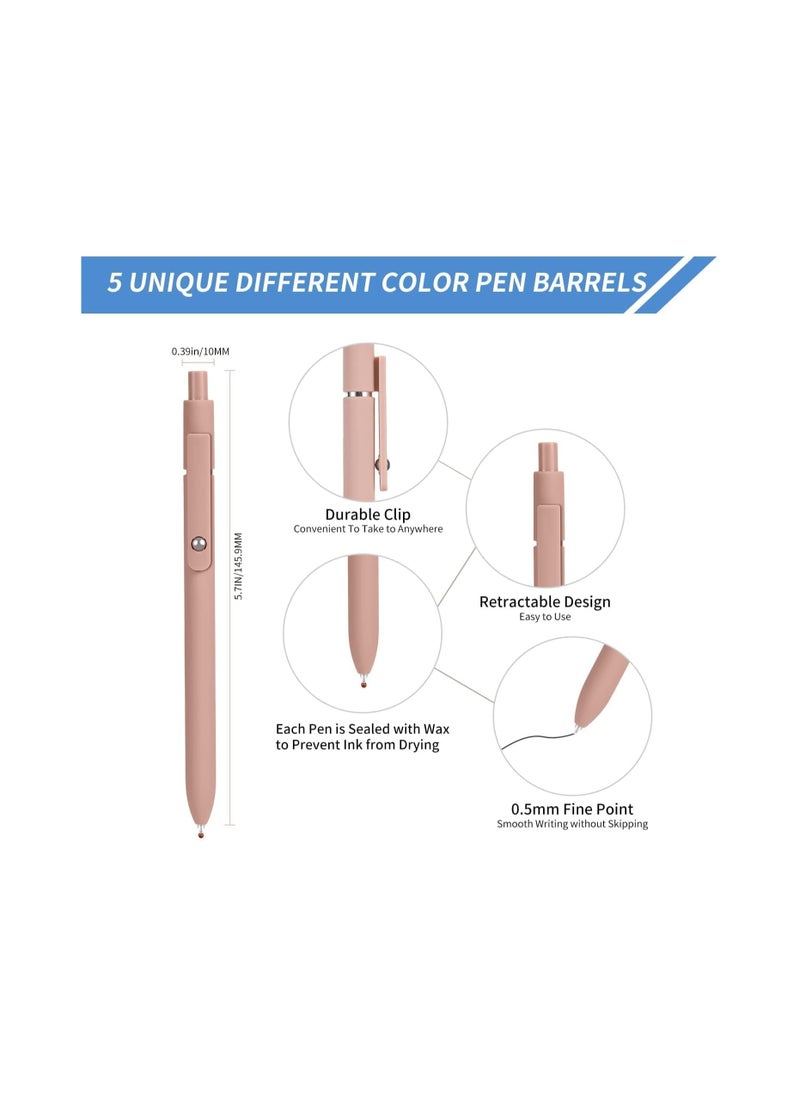 Generic - 5pcs Gel Pens Quick Dry Ink Pens Fine Point Premium Retractable Rolling Ball Gel Pens Black Ink Smooth Writing for School Office Home - Image 1
