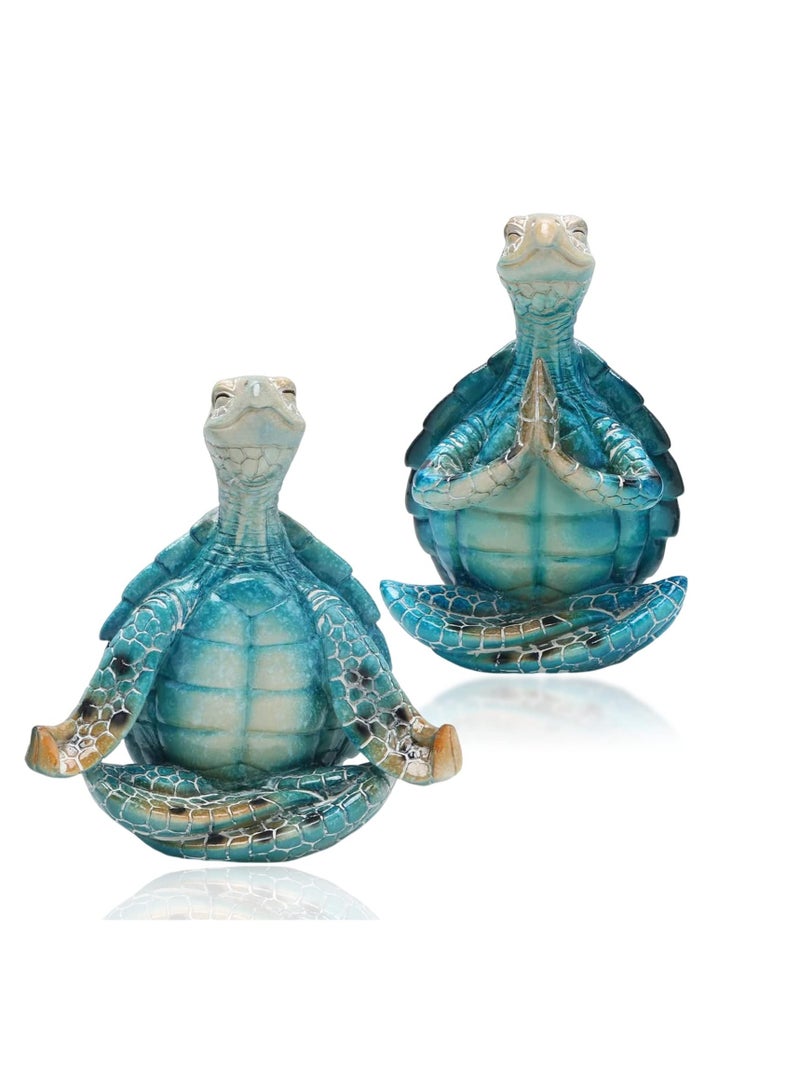 KASTWAVE Sea Turtle Meditating Yoga Figurines, Yoga Sea Turtle Figurine Statues for Meditating, for Living Room Office Bedroom Decoration and Spiritual Garden Room - Image 1