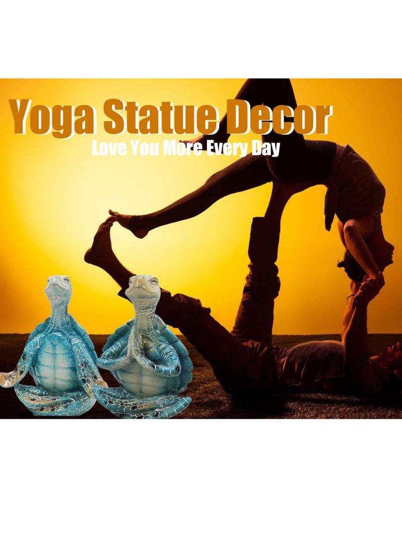 KASTWAVE Sea Turtle Meditating Yoga Figurines, Yoga Sea Turtle Figurine Statues for Meditating, for Living Room Office Bedroom Decoration and Spiritual Garden Room - Image 2