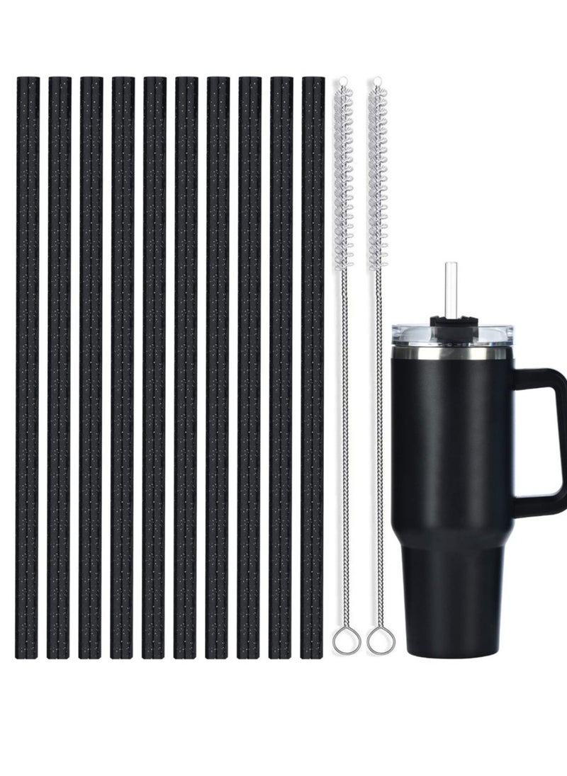 10 Pack Black Replacement Straws for Stanley 40 oz 30 oz Tumbler, 12 in Long Reusable Plastic Glitter Straws for Stanley Cup Accessories, Half Gallon Jug, Plus 2 Cleaning Brush - pzsku/ZB77297A7700DBC3ED6ABZ/45/_/1732344003/9184b6d4-9979-472d-8f2b-047512e789e2