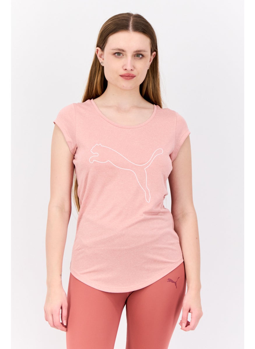 PUMA Women Sportswear Fit Short Sleeves Training Top, Pink  - Image 1