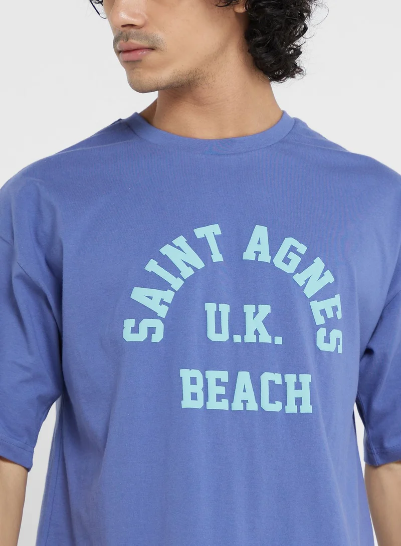 سفنتي فايف Contrast Printed T Shirt