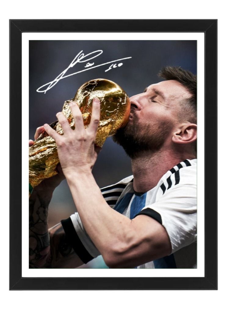 Boomah Accessories Lionel Messi Argentina Champion Autographed Poster with Frame 30x40cm 
