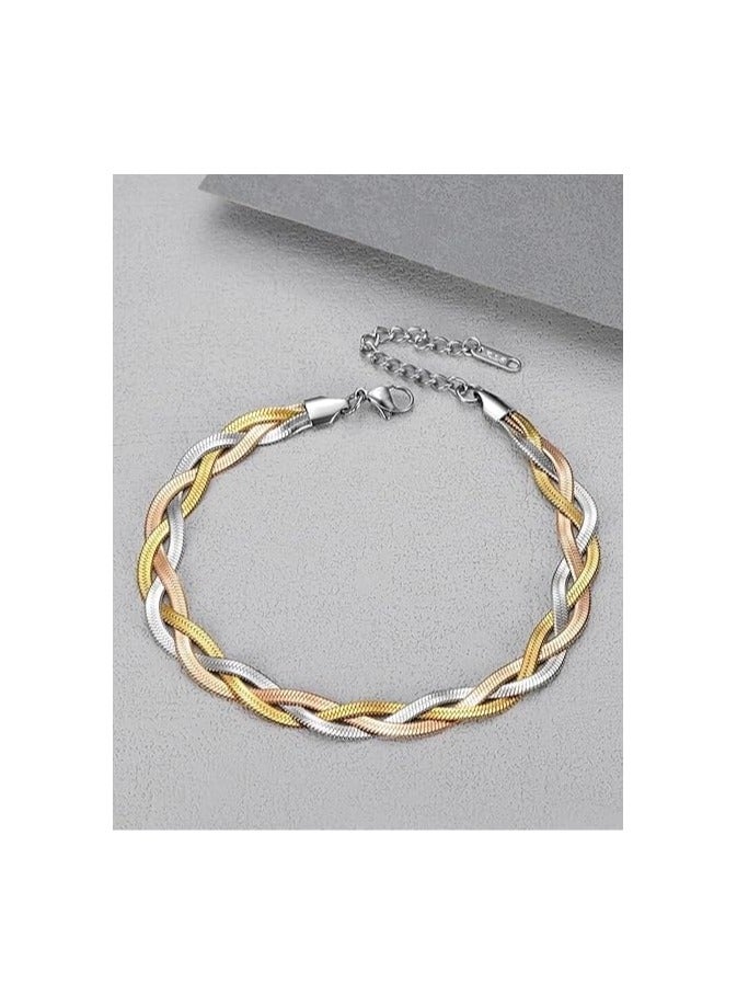 Fayrouz Jewellery Stainless Steel Braided Snake Bracelet for Women Ladies Bracelet or Ansial by Fairuz Jewelry - Image 3