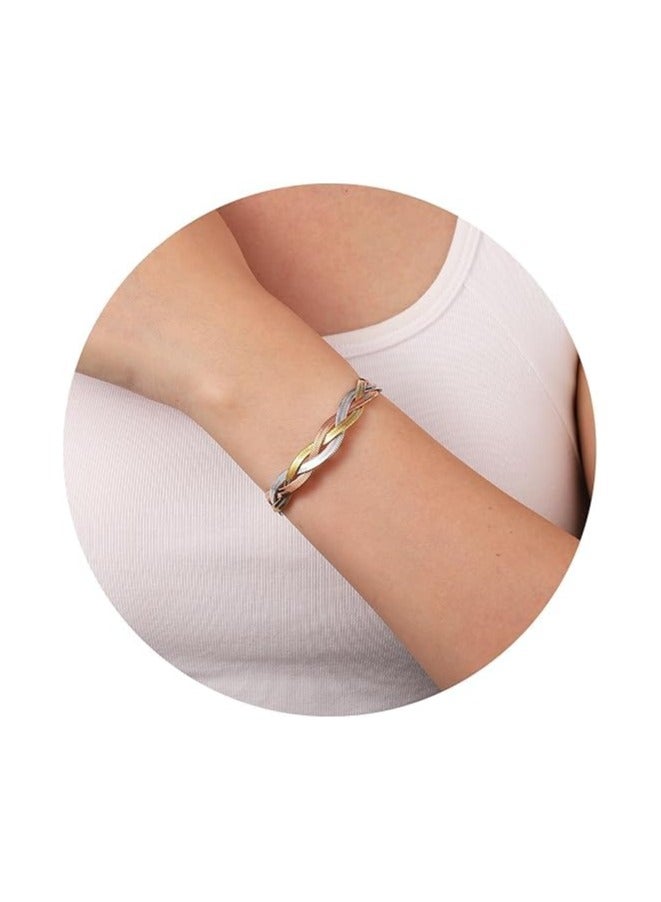 Fayrouz Jewellery Stainless Steel Braided Snake Bracelet for Women Ladies Bracelet or Ansial by Fairuz Jewelry - Image 4