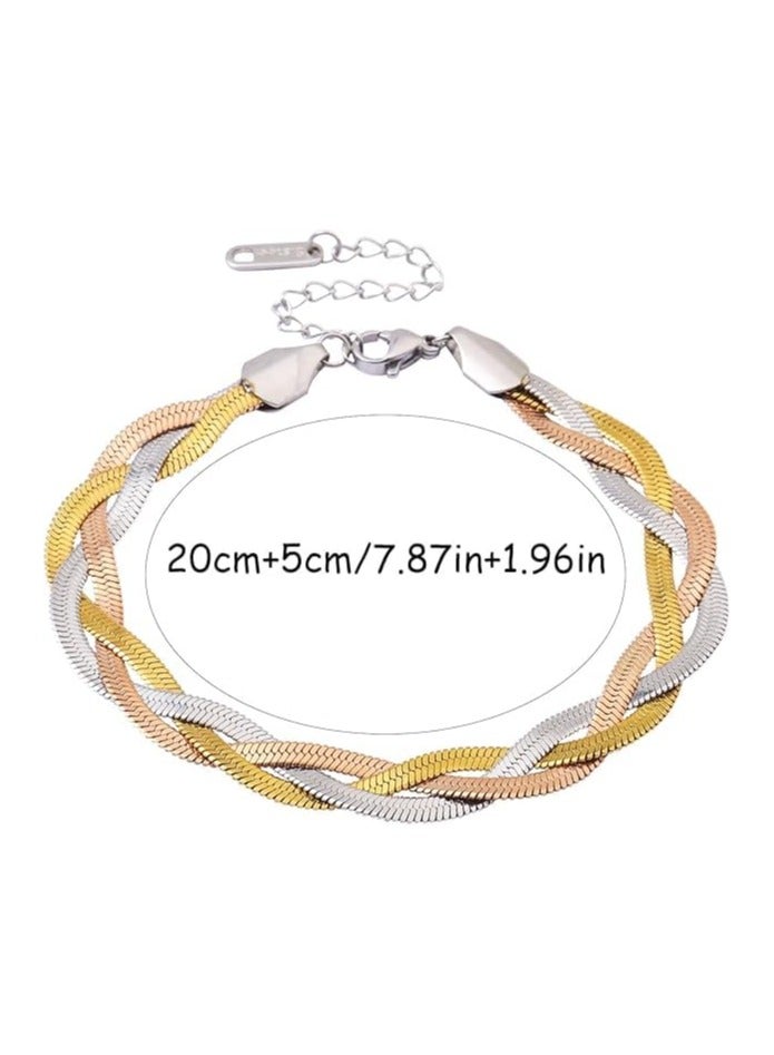 Fayrouz Jewellery Stainless Steel Braided Snake Bracelet for Women Ladies Bracelet or Ansial by Fairuz Jewelry - Image 5