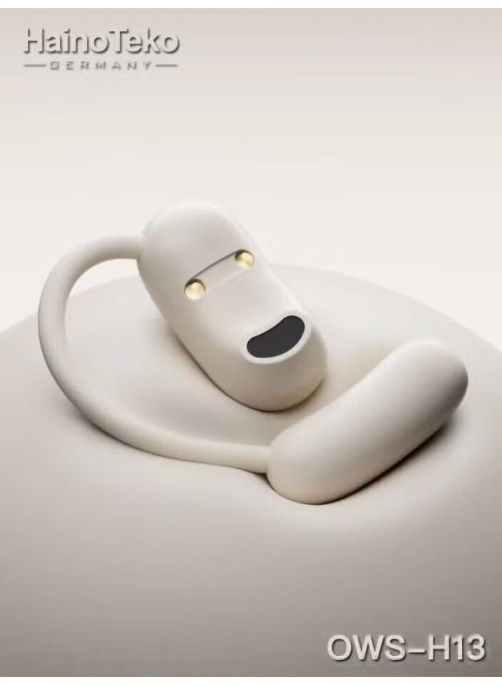 Haino Teko OWS-H13 Open-Ear Hi-Res Audio Wireless Earphones with Ear Hook – Lightweight, Sweatproof, Comfortable for Sports, Running, Gym, Fitness, and Clear Calls – Gold - Image 2