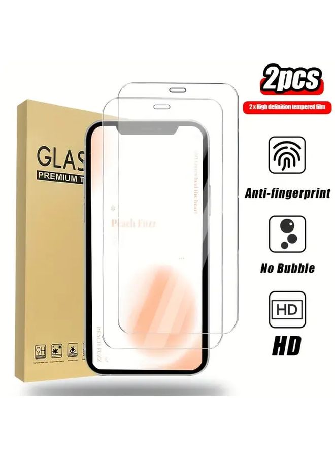 2 Pieces Transparent Tempered Glass Film For iPhone SE 2022 High Definition - Image 1