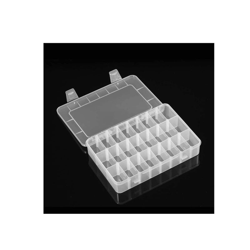 Zikra Plastic Organizer Container Box, 24 Grids Storage Box with Adjustable Dividers Organizer Storage Container Removable Grid Compartment Big Clear Slot box Case for Beads Earring Small Items - Image 1