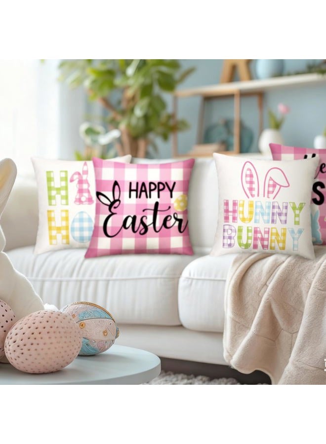 GlikCeil مجموعة من 16 غطاء وسادة ليوم عيد الحب 18 x 18 بوصة ليوم سانت باتريك عيد الفصح غطاء وسادة الربيع غطاء وسادة العطلات غطاء وسادة القلب البرسيم الأرنب غطاء وسادة عتيق لتزيين المنزل - Image 2