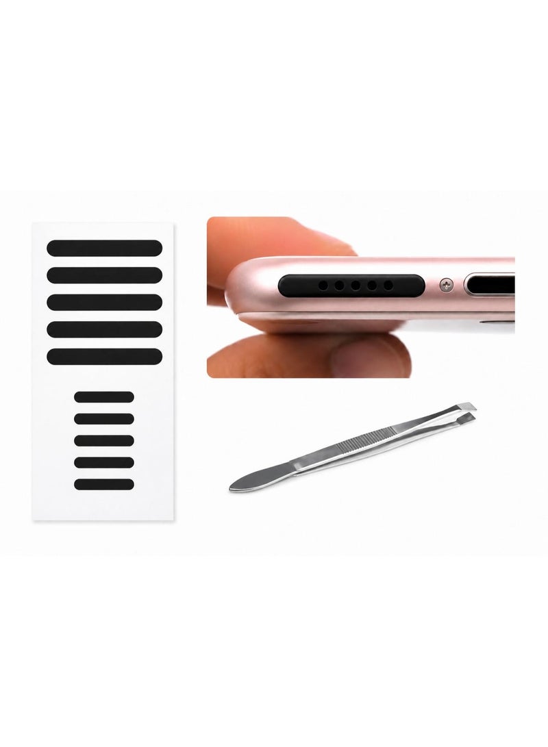 10 mesh dust covers with clips for mobile phone audio output, compatible with Apple phones, 5 long pieces, 5 short pieces
