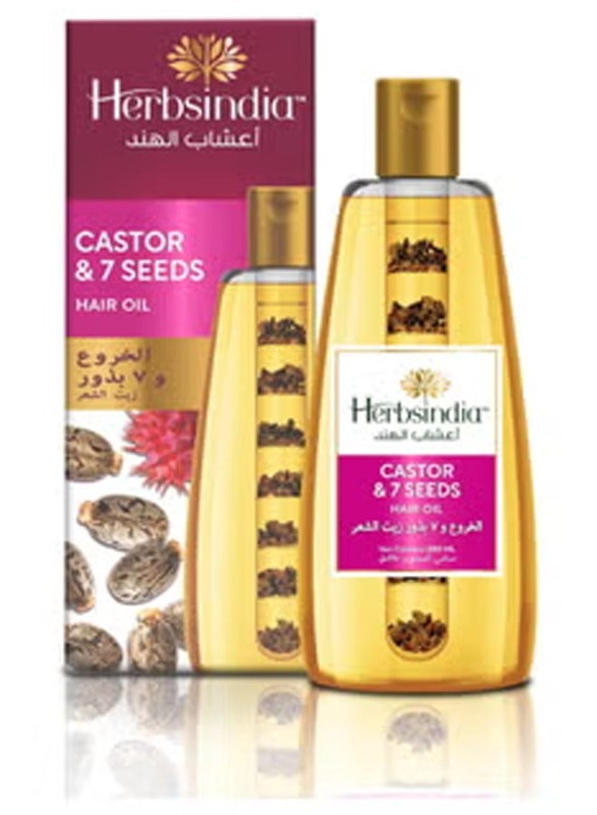 هيربس إنديا زيت الشعر بالخروع و 7 بذور 180 مل - Image 1