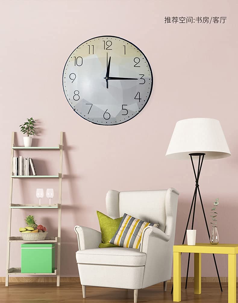 SEMITO Decorative Wall Clock for Living Room Bedroom Kitchen Study Room and Office Non Ticking Silent Movement (Abstract Design 30Cm Curve Glass) - Image 4