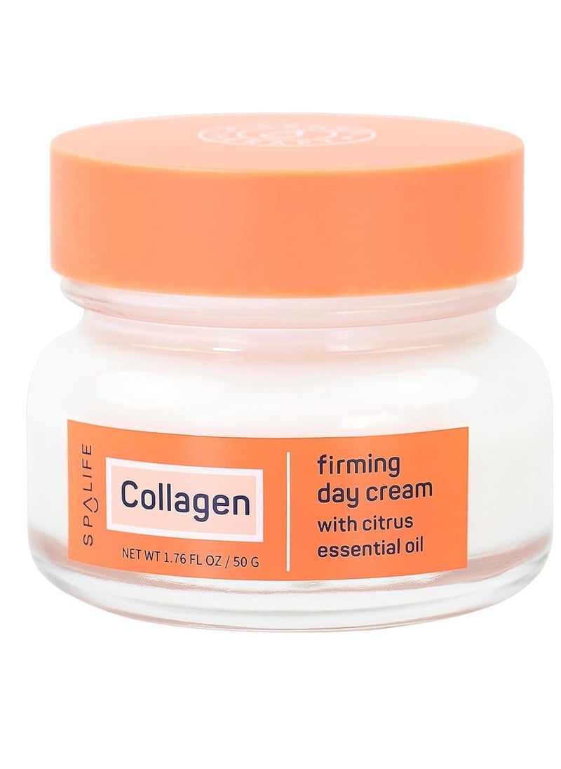 SpaLife - SpaLife Collagen Firming Day Cream for Dry Skin, Dehydrated Skin, Loss of Firmness, Fine Lines & Wrinkles with Collagen, Witch Hazel & Citrus Essential Oil – Plumping Face Cream, Collagen Moisturizer - Image 1