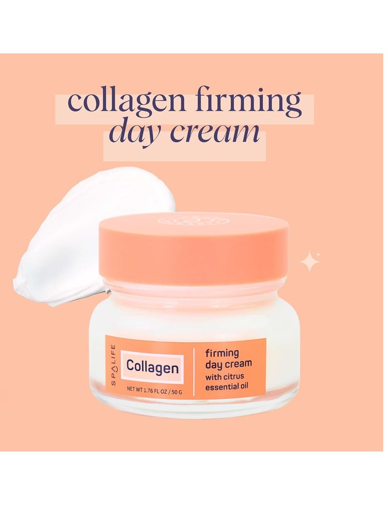 SpaLife - SpaLife Collagen Firming Day Cream for Dry Skin, Dehydrated Skin, Loss of Firmness, Fine Lines & Wrinkles with Collagen, Witch Hazel & Citrus Essential Oil – Plumping Face Cream, Collagen Moisturizer - Image 1