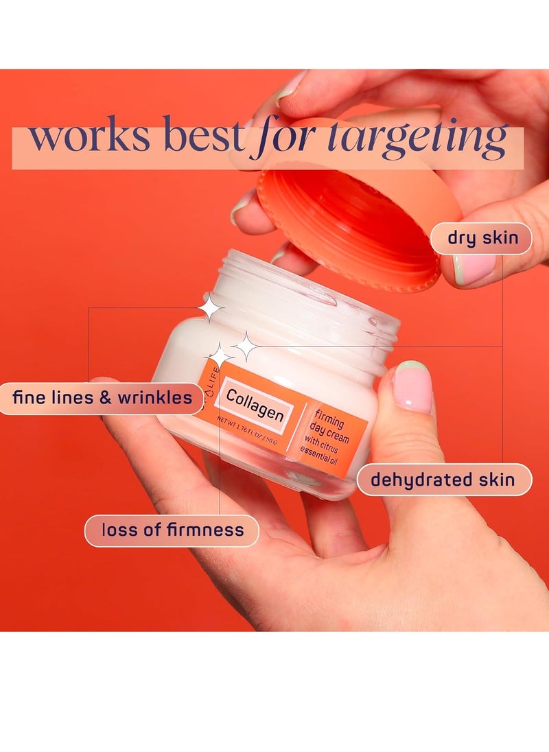 SpaLife - SpaLife Collagen Firming Day Cream for Dry Skin, Dehydrated Skin, Loss of Firmness, Fine Lines & Wrinkles with Collagen, Witch Hazel & Citrus Essential Oil – Plumping Face Cream, Collagen Moisturizer - Image 1