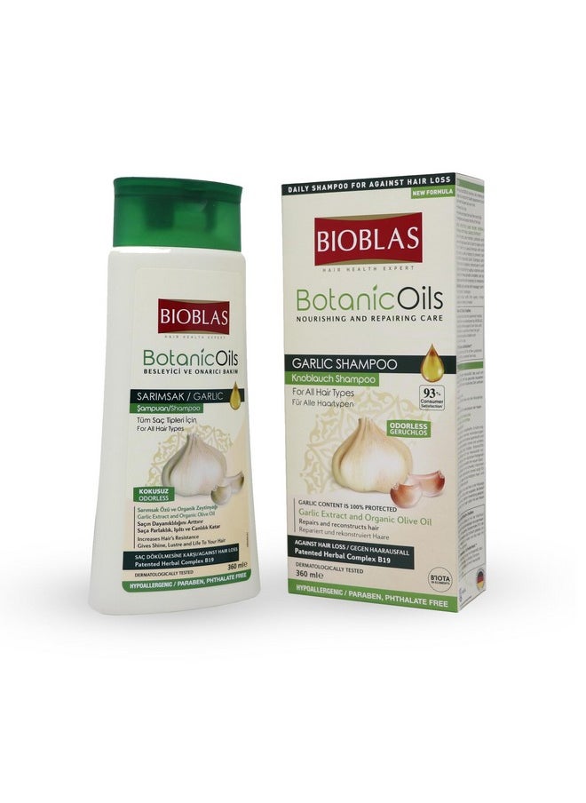 BIOBLAS - Garlic Shampoo - Odorless & Unscented Hair Growth Shampoo For Men & Women - Clarifying Shampoo To Cleanse Hair, Roots & Scalp - Hair Thickening & Anti Thinning Shampoo - Image 1