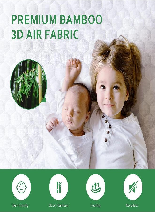 Moonsea Waterproof Bamboo King Size Mattress Protector, 3D Cooling Breathable Bamboo Air Fabric Soft Mattress Pad Cover, Fitted 8-18 inch Deep Pocket, Washable Noiseless (White, King)  - Image 2