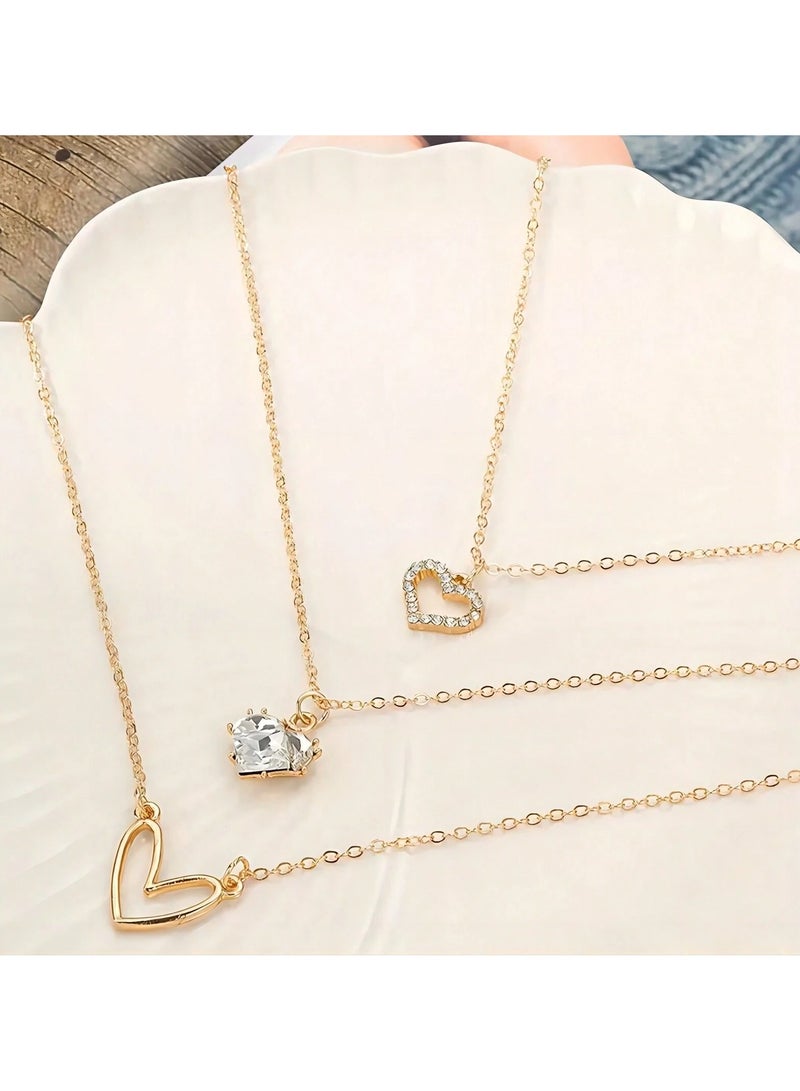 Women's Necklace with an Elegant Design Featuring Three Heart-Shaped Layers – Tarnish-Resistant and Perfect for Birthday Gifts, Valentine’s Day, Mother’s Day, Engagements, and All Special Occasions.  - Image 4