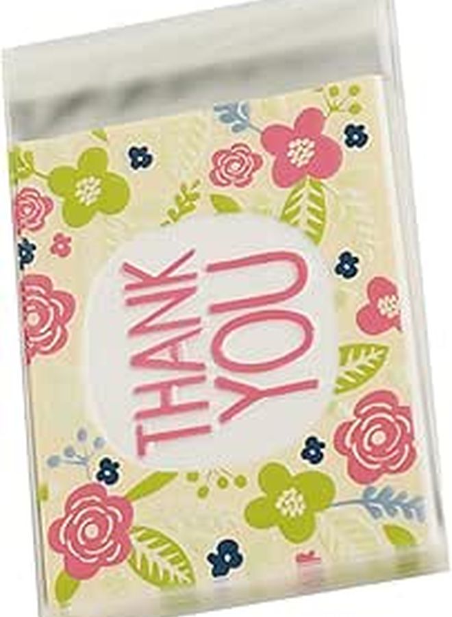 Self Adhesive 100 Pcs Clear Plastic Treat Bags For Candy Cookies Party Favor Packaging - Image 1