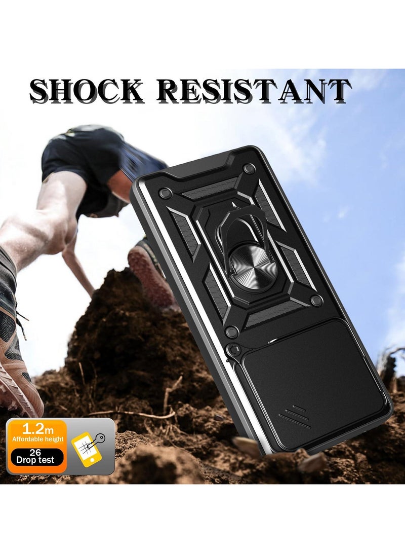 Case Cover Shockproof Protective Case with Camera Protection and Metal Ring Compatible with  Redmi Note 14 4G (Black) - Image 2