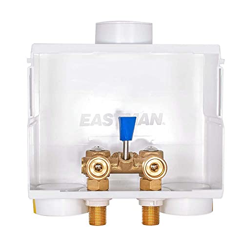 Eastman 12 Inch Sweat Connection Single Lever DualDrain Washing Machine Outlet Box 34 inch MHT Connection Quarter Turn Ball Valve 60267 - Image 1