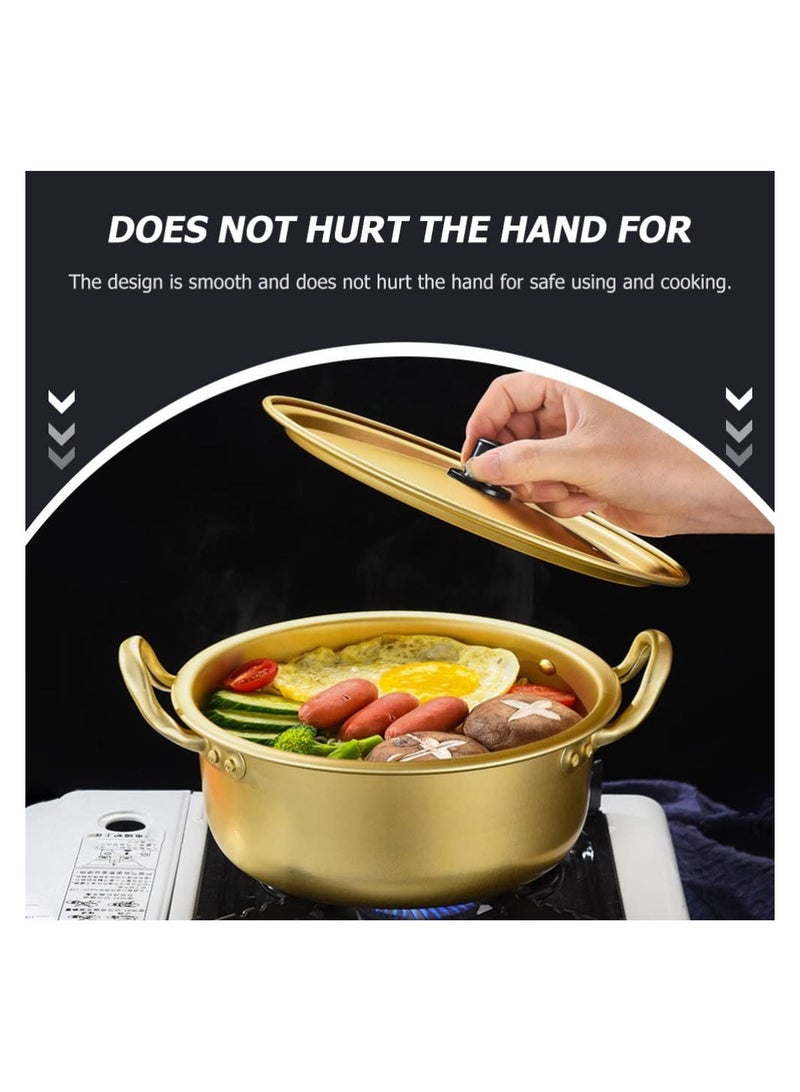 Zikra 1 Set Korean Cooking Ramen Pot, with 1pair Lid Spoon and Chopsticks, Double Handle Korean Ramen Noodle Pot Korean Stockpots (6inch/ 16cm) - Image 4