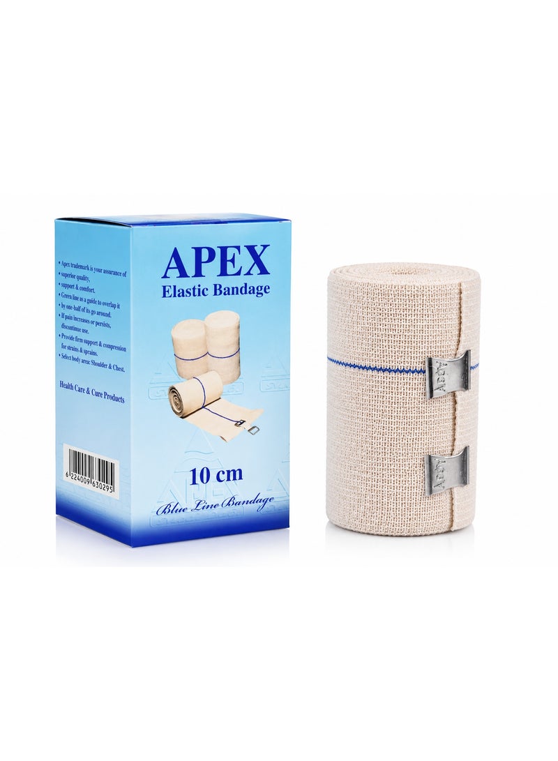 APEX Medical Elastic Bandage 10 cm with Blue Line Guide for Muscle & Joint Support, Sprains, and Strains Relief - Image 5