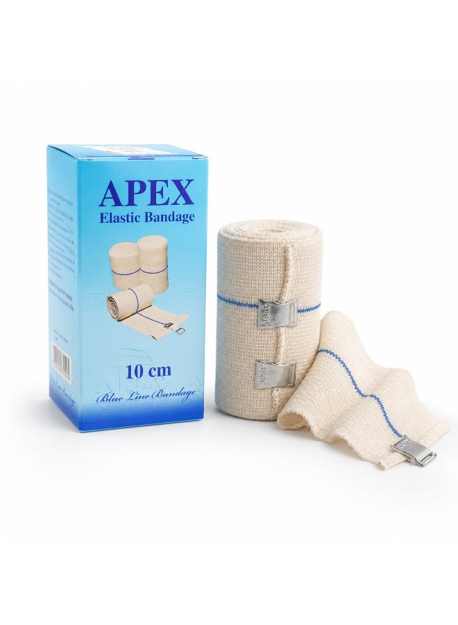 APEX Medical Elastic Bandage 10 cm with Blue Line Guide for Muscle & Joint Support, Sprains, and Strains Relief - Image 4