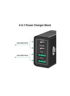 Aioneus USB Charger Plug, 40W 4-Port Fast USB C Charger PD Power Adapter + QC USB A Plug Multiport Type C Fast Charging Block Cube for iPhone 14 13 12 11 Pro Max XS XR X 8 7 SE Plus, iPad, Samsung  - Image 3