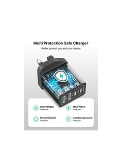 Aioneus USB Charger Plug, 40W 4-Port Fast USB C Charger PD Power Adapter + QC USB A Plug Multiport Type C Fast Charging Block Cube for iPhone 14 13 12 11 Pro Max XS XR X 8 7 SE Plus, iPad, Samsung  - Image 5